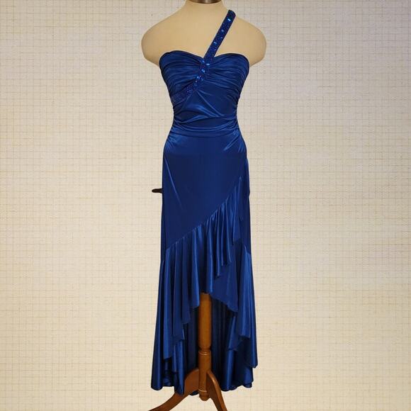 City Studio One Shoulder Asymmetrical Ball Gown Prom Cocktail Dress Womens Small - Picture 1 of 8